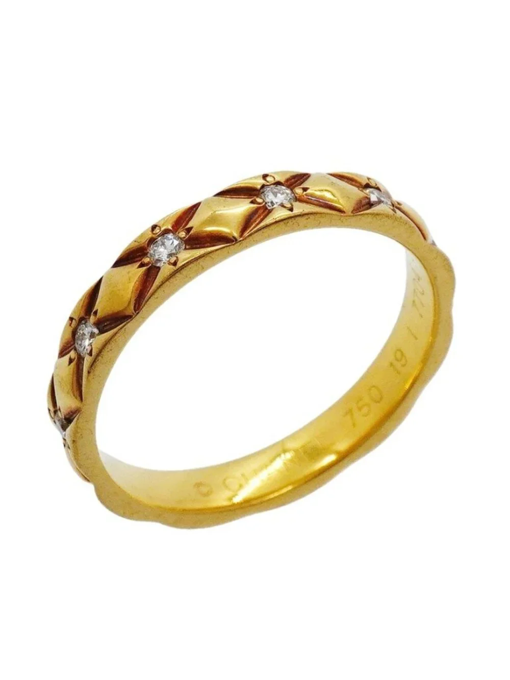Chanel Ring Quilted 18K Yellow Gold Diamond